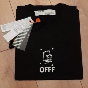 OFF WHITE SIMPSON BLACK COTTON TEE